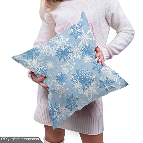 Ambesonne Snowflake Fabric by The Yard, Winter Holiday Illustratio...