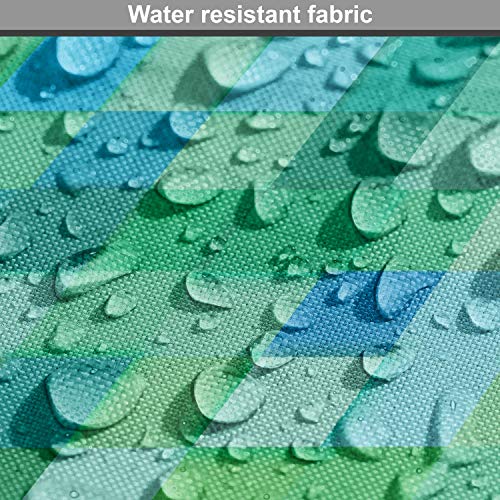 Ambesonne Teal Fabric by The Yard, 3D Cube Pattern Abstract Square...
