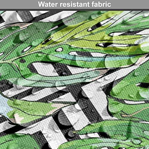 Ambesonne Tree Fabric by The Yard, Macro Palm Leaves on Minimalist...