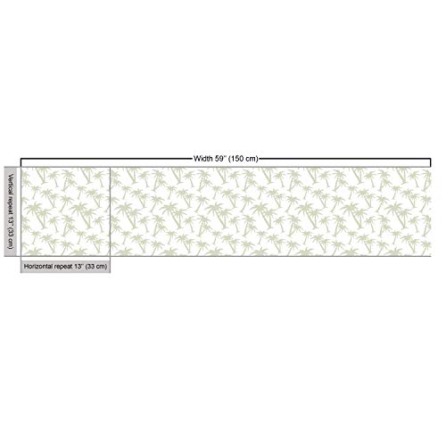 Ambesonne Tropical Fabric by The Yard, Tropical Coconut Palm Trees...