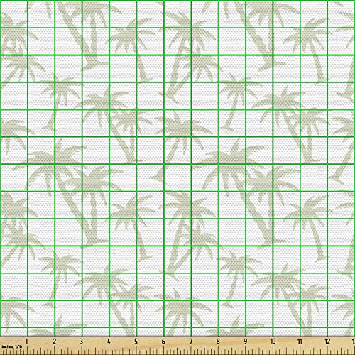 Ambesonne Tropical Fabric by The Yard, Tropical Coconut Palm Trees...