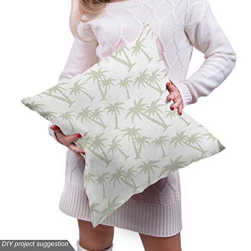 Ambesonne Tropical Fabric by The Yard, Tropical Coconut Palm Trees...
