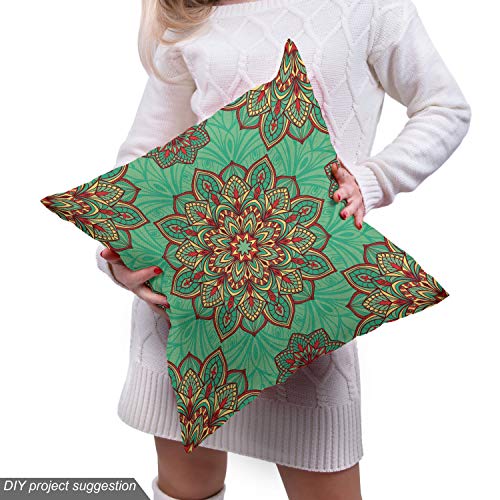 Ambesonne Turquoise Fabric by The Yard, Eastern Oriental Pattern o...