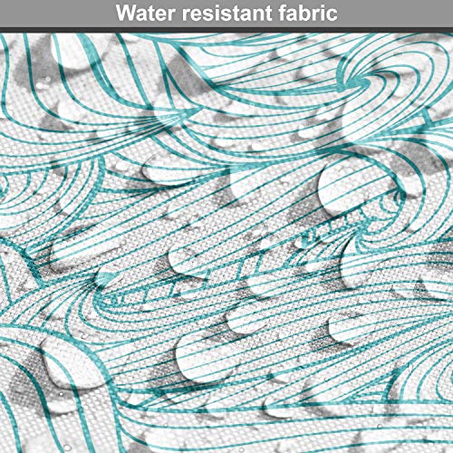 Ambesonne Turquoise Fabric by The Yard, Ocean Themed Waves Abstrac...