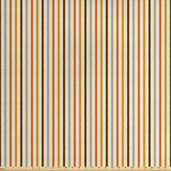 Ambesonne Vintage Fabric by The Yard, Retro Nostalgic 60s