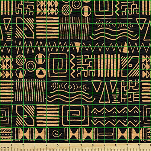 Ambesonne Vintage Tribal Fabric by The Yard, Creative Abstract Art...