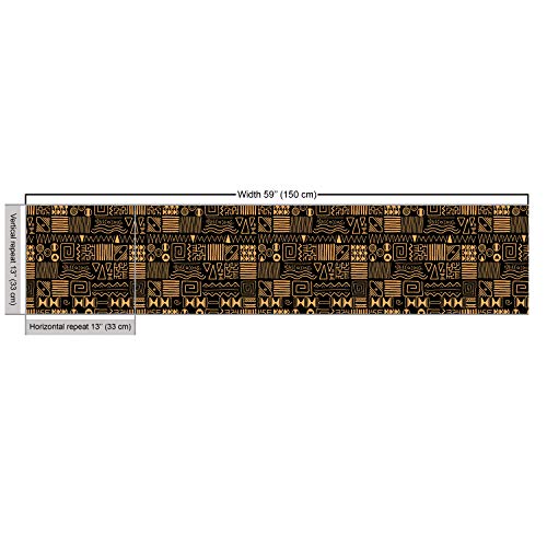 Ambesonne Vintage Tribal Fabric by The Yard, Creative Abstract Art...