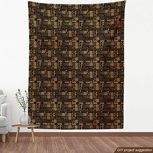 Ambesonne Vintage Tribal Fabric by The Yard, Creative Abstract Art...