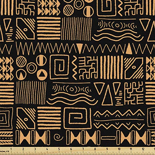 Ambesonne Vintage Tribal Fabric by The Yard, Creative Abstract Art...