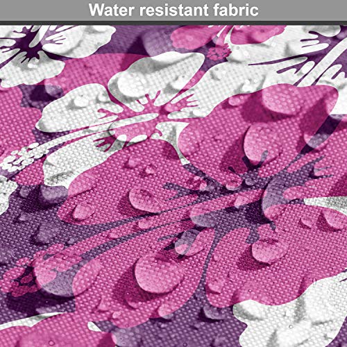 Ambesonne Violet Fabric by The Yard, Aloha Hawaiian Graphic Illust...
