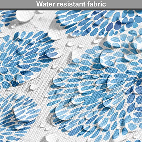 Ambesonne Watercolor Fabric by The Yard, Japanese Flower Circle Pe...