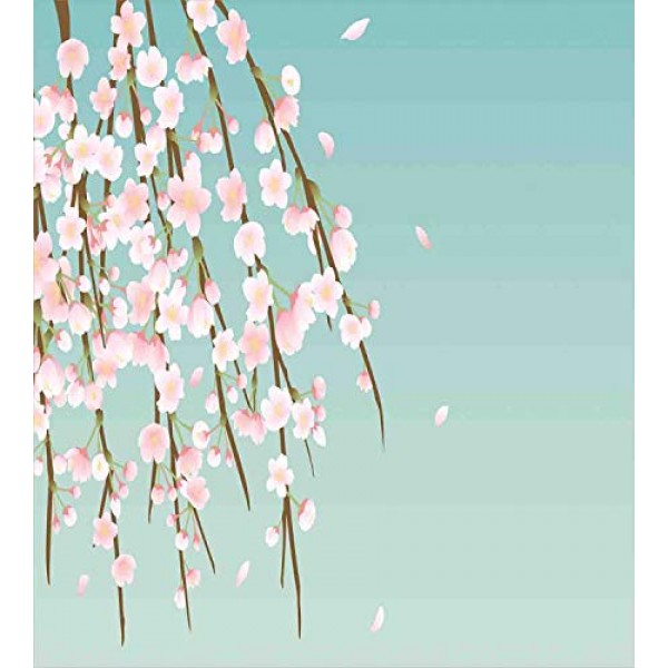 Ambesonne Weeping Flower Duvet Cover Set, Freshly Blooming Cherry ...