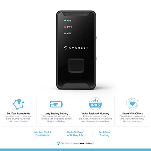 Amcrest 4G LTE GPS Tracker - Portable Mini Hidden Real-Time GPS Tr...