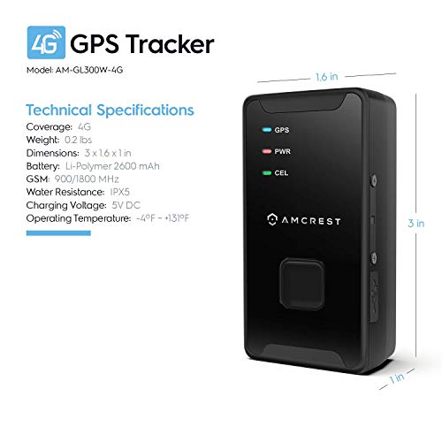 Amcrest 4G LTE GPS Tracker - Portable Mini Hidden Real-Time GPS Tr...