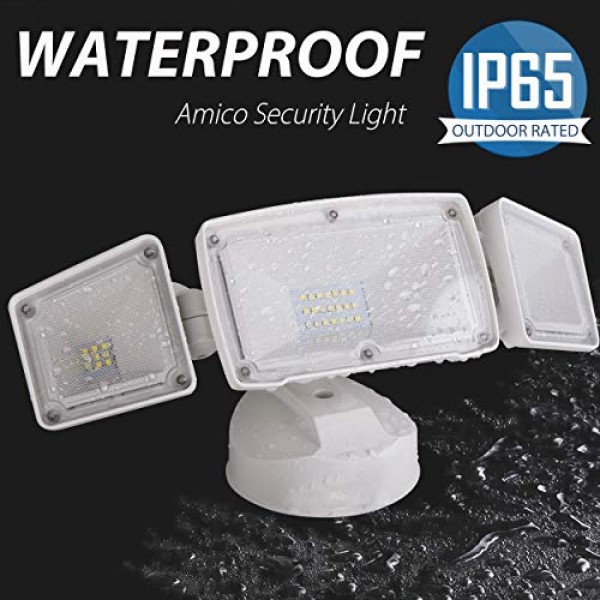 Amico 3500LM LED Security Light, 30W Super Bright Outdoor Flood Li...