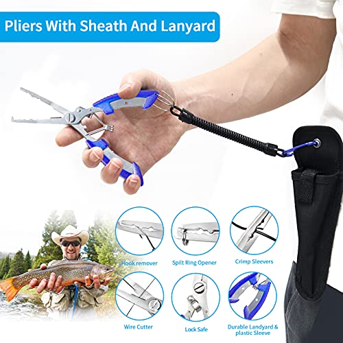 Fishing Tool Kit for Beginner, Includes Fishing Pliers with Sheath...