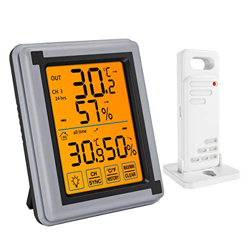Brifit WA40 Indoor Outdoor Thermometer Humidity Monitor, Wireless ...