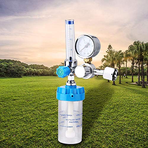 AMONIDA Oxygen Meter Buoy Type Oxygen Inhalator Meter Pressure Red...