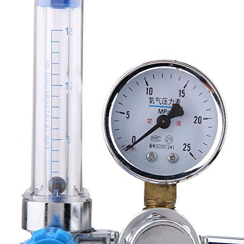 AMONIDA Oxygen Meter Buoy Type Oxygen Inhalator Meter Pressure Red...