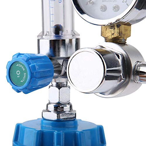 AMONIDA Oxygen Meter Buoy Type Oxygen Inhalator Meter Pressure Red...