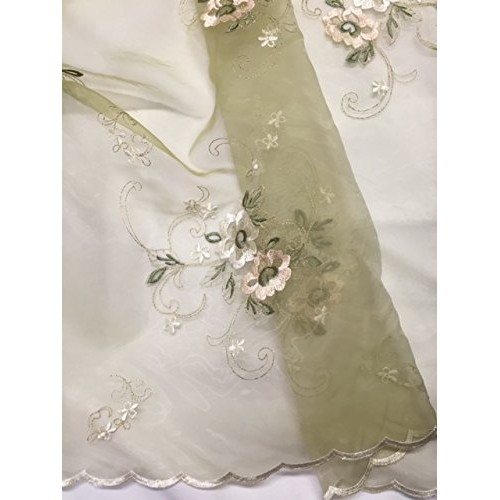 54 Wide, Organza with Flower Sister Embroidery All Over, 2 Yard L...