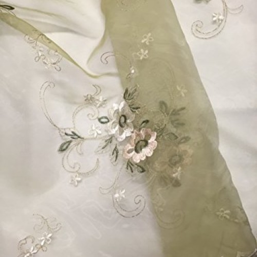 54 Wide, Organza with Flower Sister Embroidery All Over, 2 Yard L...