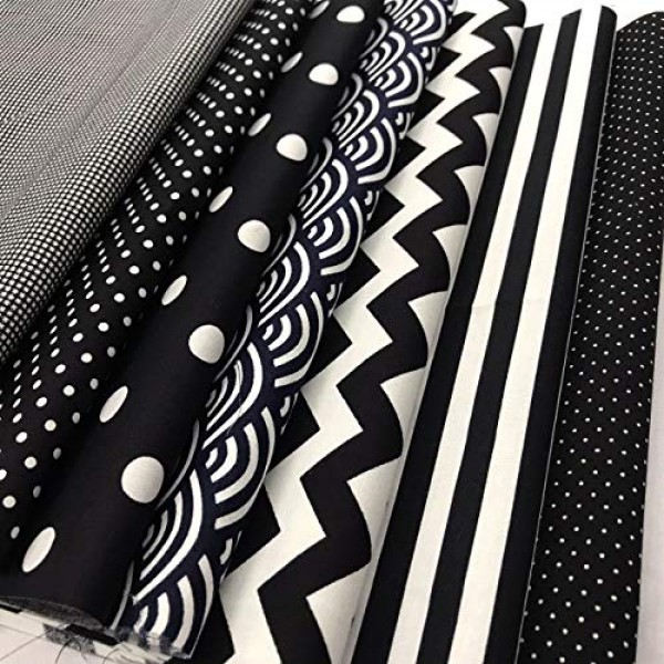 Amornphan 100% Printed Black Series Cotton Bundles Quilting Fabric...