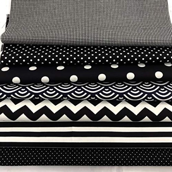 Amornphan 100% Printed Black Series Cotton Bundles Quilting Fabric...