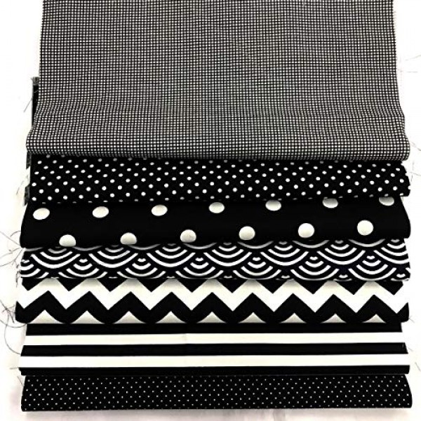 Amornphan 100% Printed Black Series Cotton Bundles Quilting Fabric...