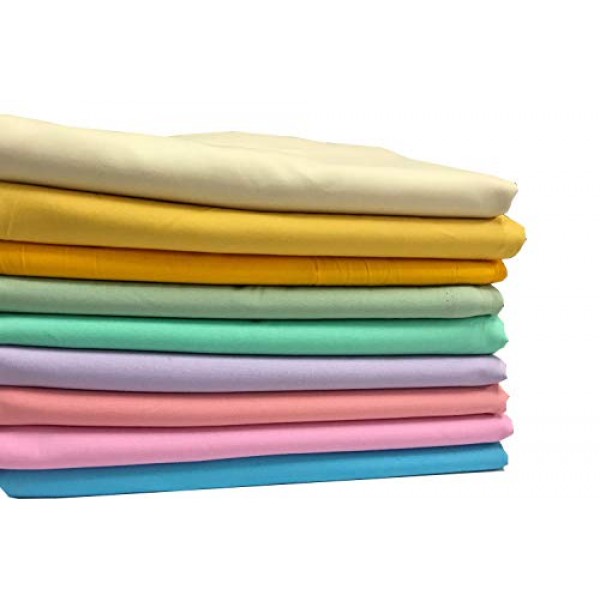 Amornphan 100% Sweet Solid Plain Pastel Colors Cotton Quilting Fab...