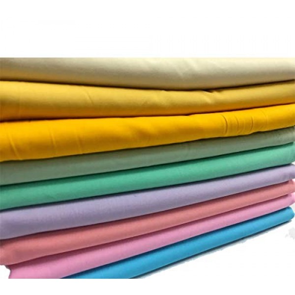 Amornphan 100% Sweet Solid Plain Pastel Colors Cotton Quilting Fab...