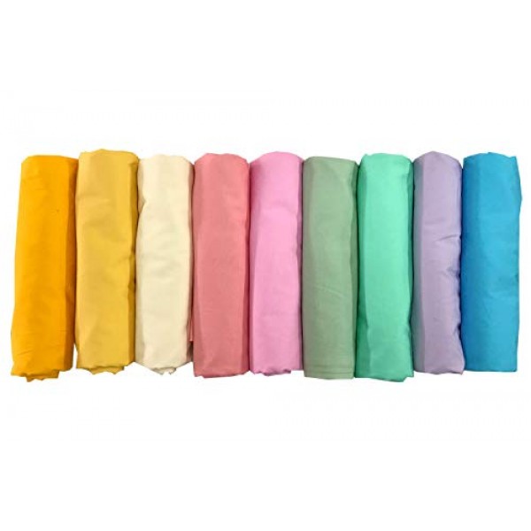 Amornphan 100% Sweet Solid Plain Pastel Colors Cotton Quilting Fab...