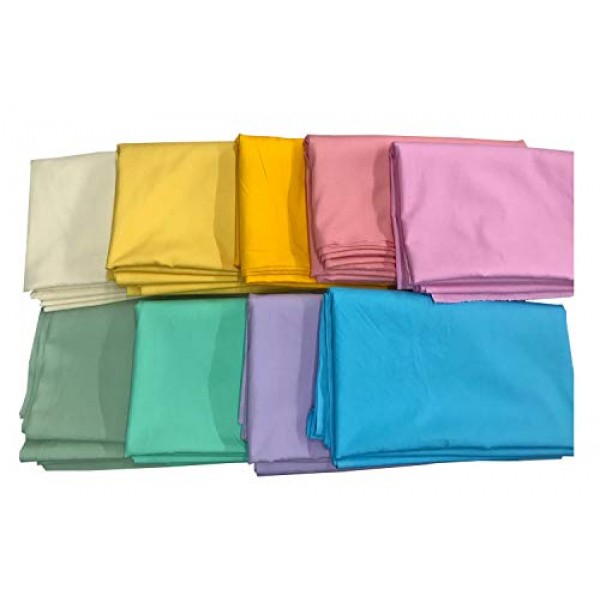 Amornphan 100% Sweet Solid Plain Pastel Colors Cotton Quilting Fab...