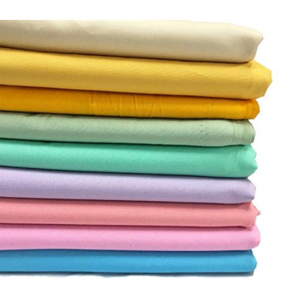 Amornphan 100% Sweet Solid Plain Pastel Colors Cotton Quilting Fab...