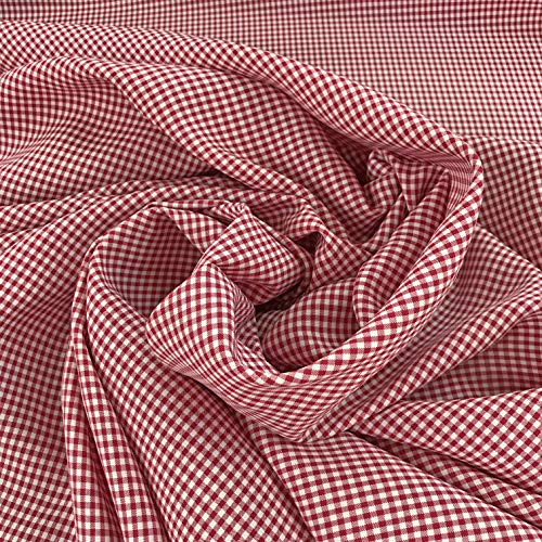 Amornphan 44 Inches Two Tones Pastel Color Small Grid Pattern Ging...