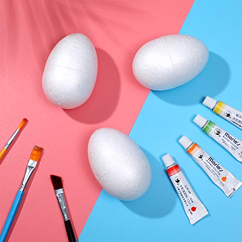Amosfun 10pcs Foam Easter Egg DIY Painting White Styrofoam Egg Dec...
