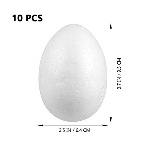 Amosfun 10pcs Foam Easter Egg DIY Painting White Styrofoam Egg Dec...
