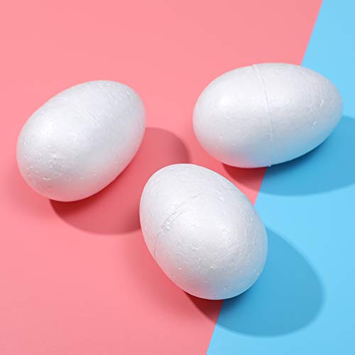 Amosfun 10pcs Foam Easter Egg DIY Painting White Styrofoam Egg Dec...