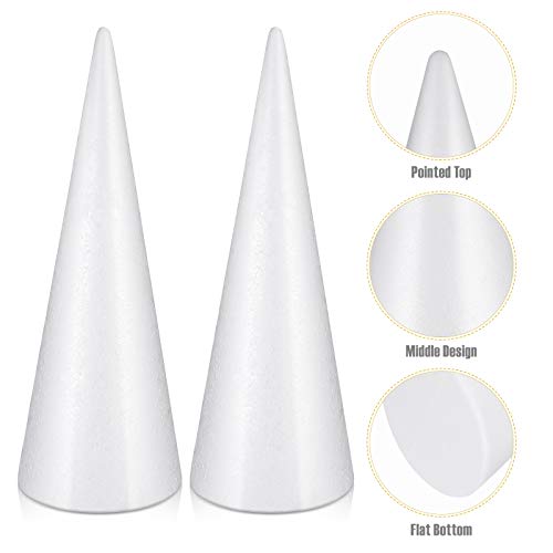Amosfun 2pcs Foam Cones Christmas Tree Cone Styrofoam Cones for DI...