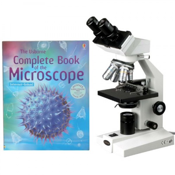 AmScope B100-CM Compound Binocular Microscope, 40x-1000x Magnifica...