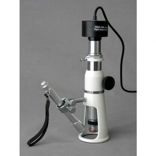AmScope H100 Handheld Stand Measuring Microscope, 100x Magnificati...
