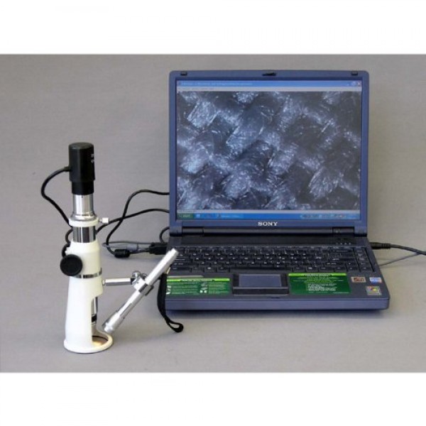 AmScope H100 Handheld Stand Measuring Microscope, 100x Magnificati...