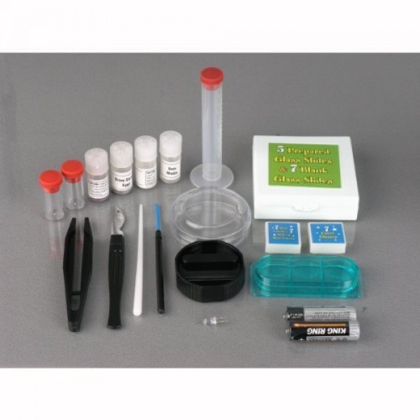 AMSCOPE-KIDS M30-ABS-KT2-W Microscope Kit with Metal Arm and Base,...
