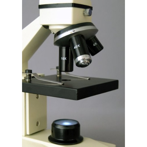 AmScope M100A-LED Compound Monocular Microscope, WF10x and WF16x E...