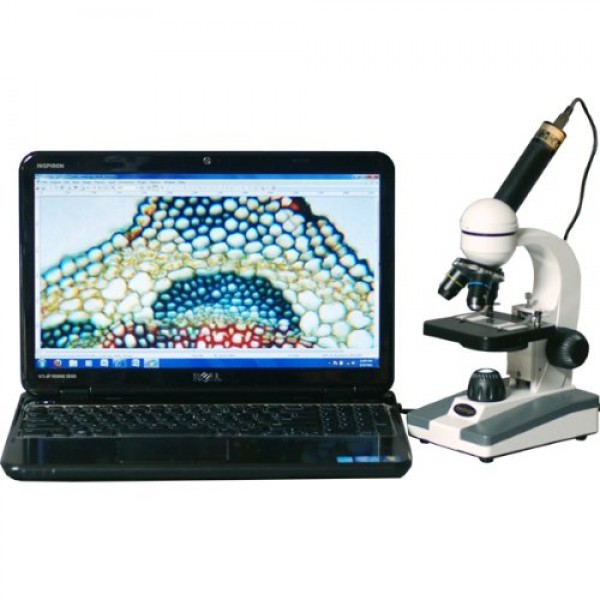 AmScope M148A-E Digital Compound Monocular Microscope, WF10x and W...