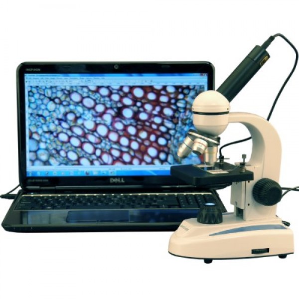 AmScope M149B-E Digital Compound Monocular Microscope, WF10x and W...