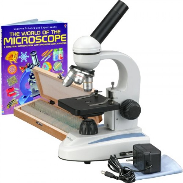 AmScope M149C-PS50-WM Compound Monocular Microscope, WF10x and WF2...
