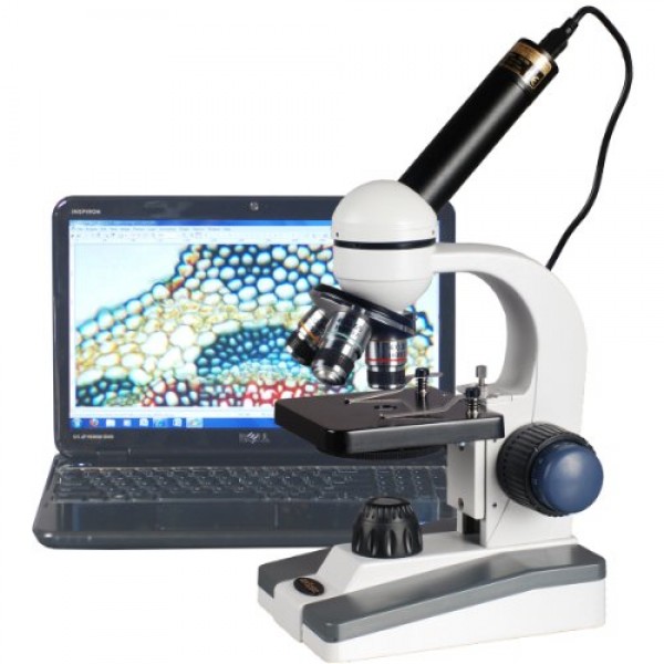 AmScope M150C-E Digital Compound Monocular Microscope, WF10x and W...