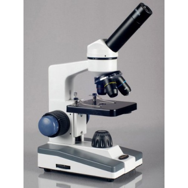 AmScope M152-PB10 Compound Monocular Microscope, WF10x Eyepiece, 4...