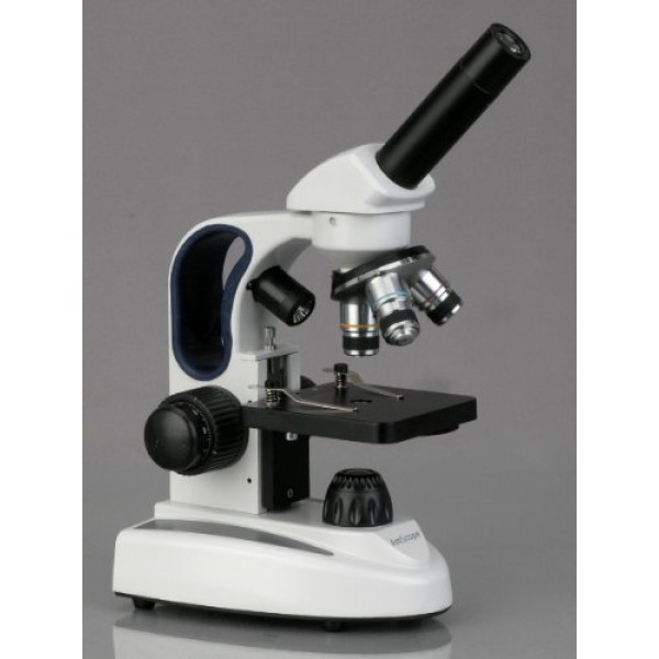 AmScope M158-2L Cordless Compound Monocular Microscope, WF10x Eyep...